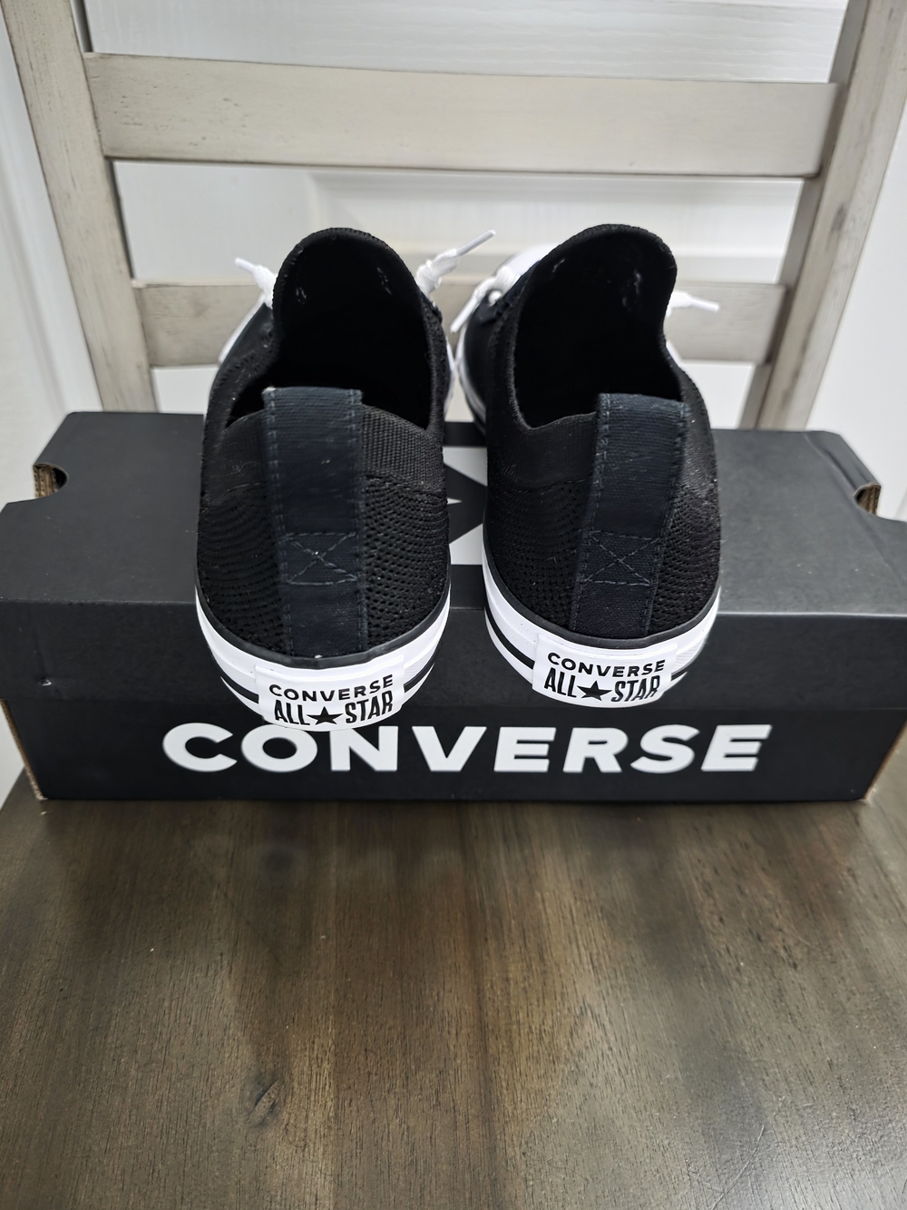 Converse Black and White Low Top Sneakers - Picture 8 of 8